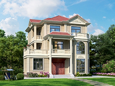 農(nóng)村三層半自建房外觀圖，一層占地面積100到150平方